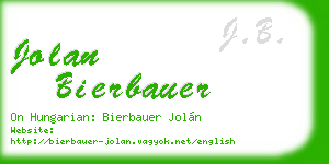 jolan bierbauer business card