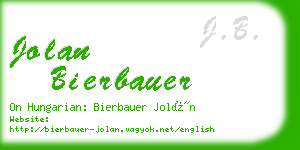 jolan bierbauer business card